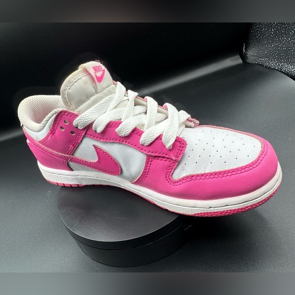 Nike Pink and White Dunk Low Sneakers - Picture 6 of 9